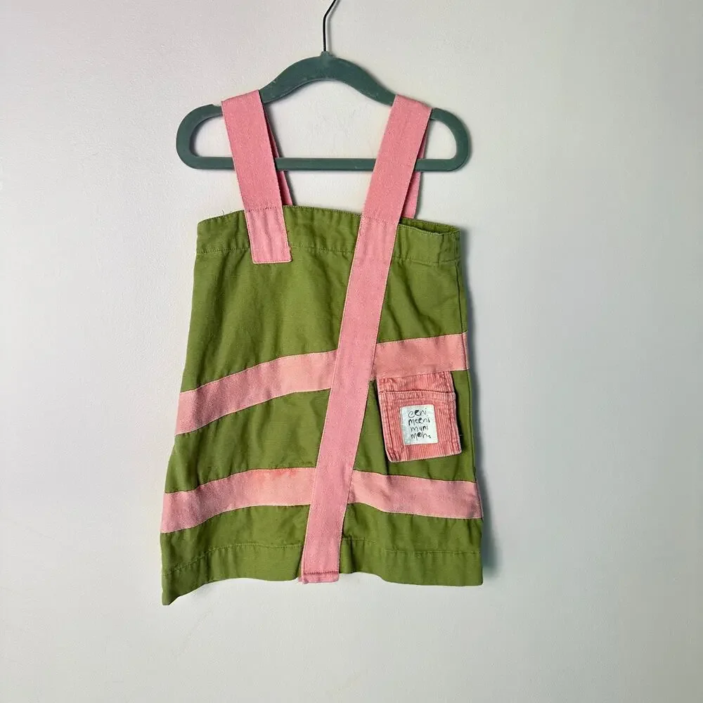 Eeni Meeni Miini Moh Dress Size 2 2T Pink Green Abstract Unique Minimalist